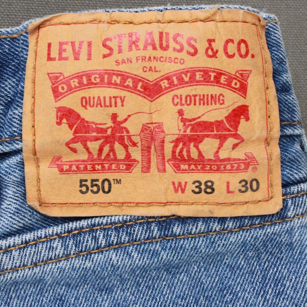 Levis 550 Relaxed Fit Taper Leg Jeans Mens 38x30 Blue Denim - Picture 10 of 12